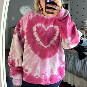 Urban Outfitters Heart Tie-dye Crewneck